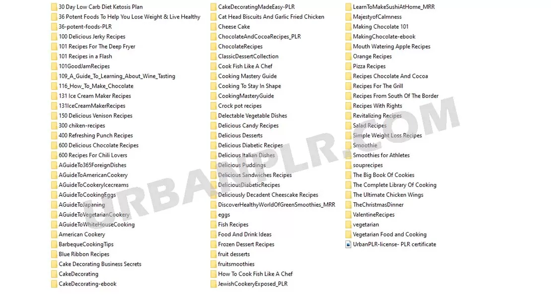 PLR recipe ebooks sample